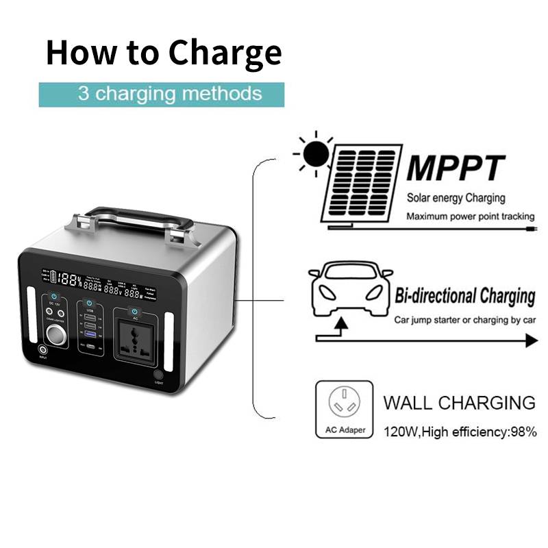 500W / 1000W Portable Solar Power Generator Electronics color: 1000W 270000mAh|300W 83200mAh|500W 135200mAh|universal converter