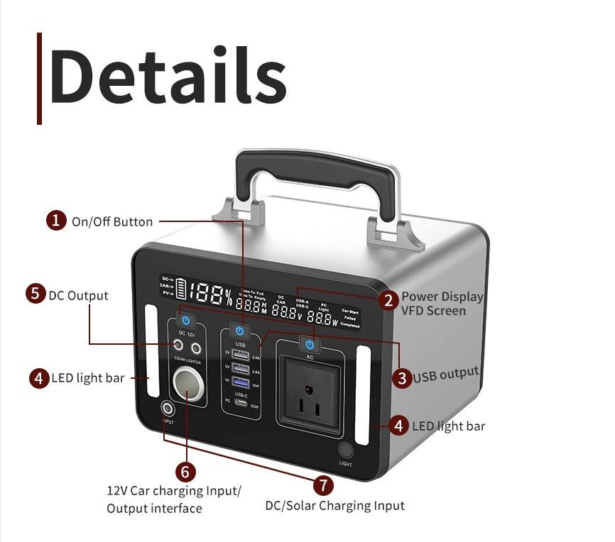 500W / 1000W Portable Solar Power Generator Electronics color: 1000W 270000mAh|300W 83200mAh|500W 135200mAh|universal converter