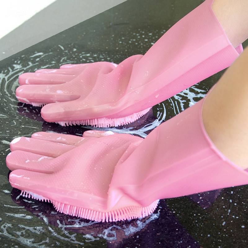 Dishwashing Hand Protect Gloves Magic Silicone Cleaning Tool Home Appliances Kitchen Appliances Other Appliances color: Blue|light pink|Purple