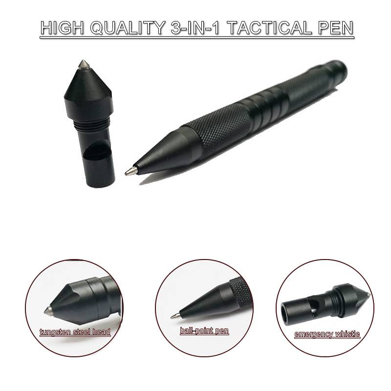 High-Quality 3in1 Tactical Pen Self Defense Emergency Tool