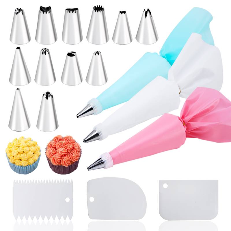 Cream Nozzles Bag Set for Cake, Pastry, and Confectionery Food Items Tools & Pots color: SET1 Blue|SET1 Pink|SET1 White|SET2 Blue|SET2 Pink|SET2 White|SET3 Blue|SET3 Pink|SET3 White