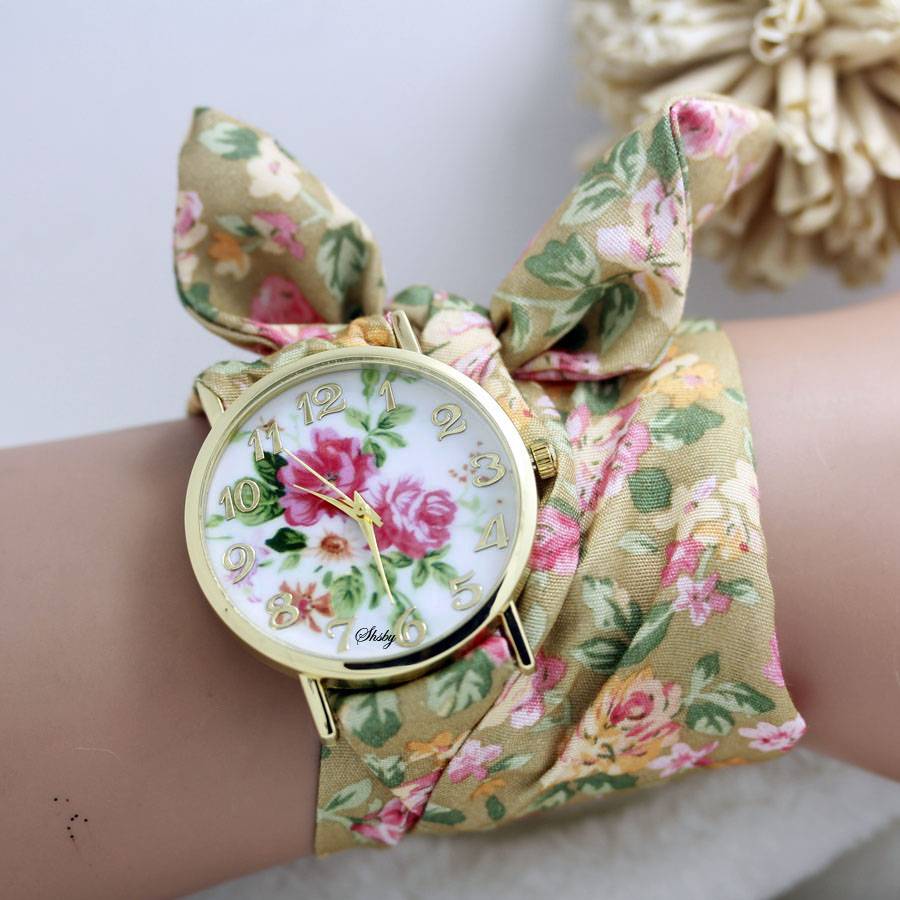 Flower Cloth Ladies Wristwatch Women Fashion Dress Watch Jewelry & Watches color: ks01 watch|ks02 watch|ks03 watch|ks04 watch|ks05 watch|ks06 watch|ks07 watch|ks08 watch|ks09 watch|ks10 watch|ks11 watch|ks12 watch|ks13 watch