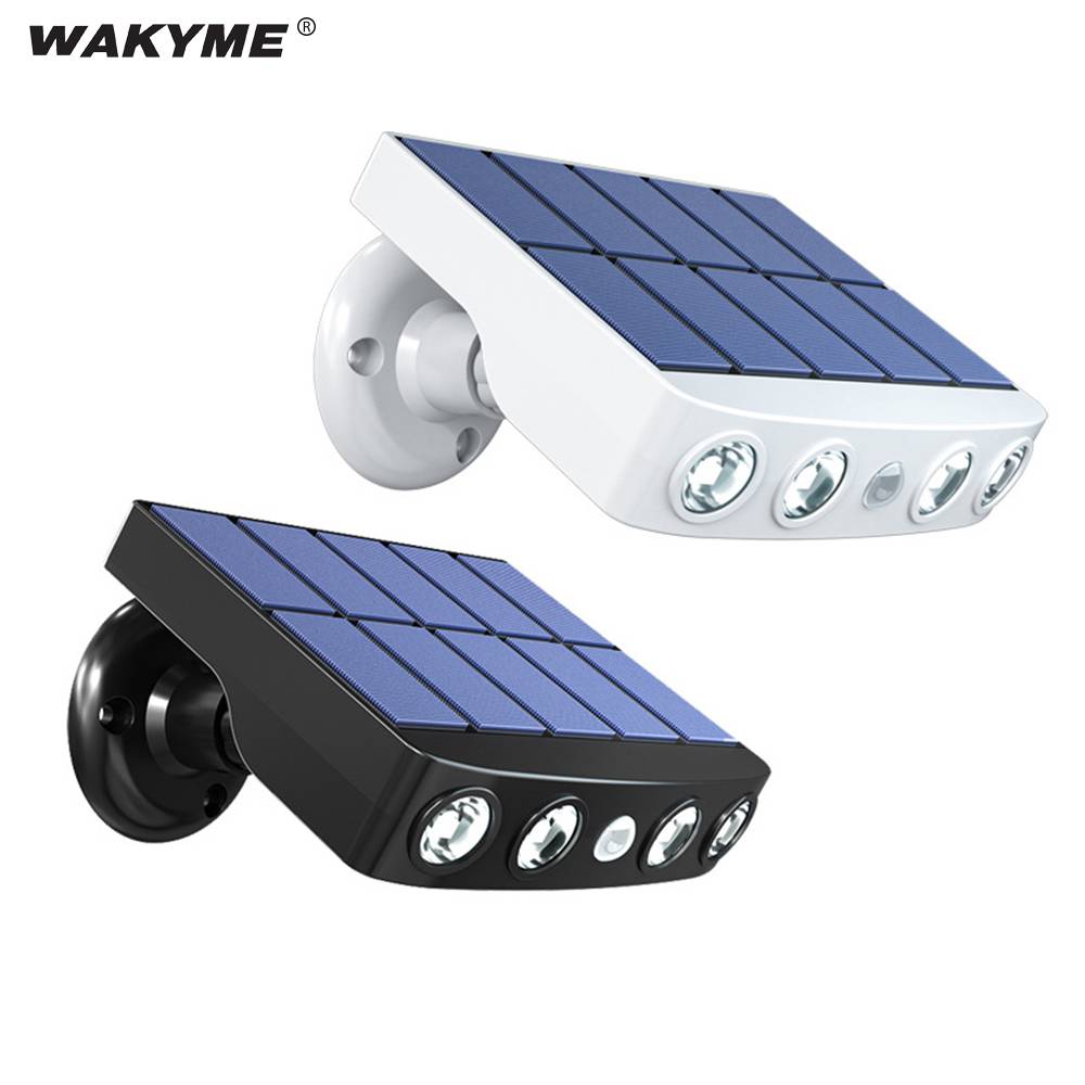 Outdoor Solar LED Streetlamp Motion Sensor Waterproof Wall Lamp Home & Kitchen New Arrivals emitting-color: Black (warm light)|Black (white light)|White (warm light)|White (white light)