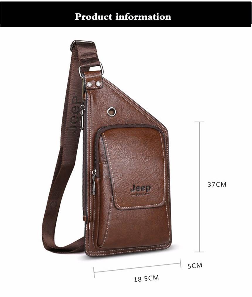 Cross-body Leather Chest Bag for Young Men