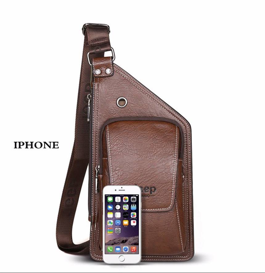 Cross-body Leather Chest Bag for Young Men