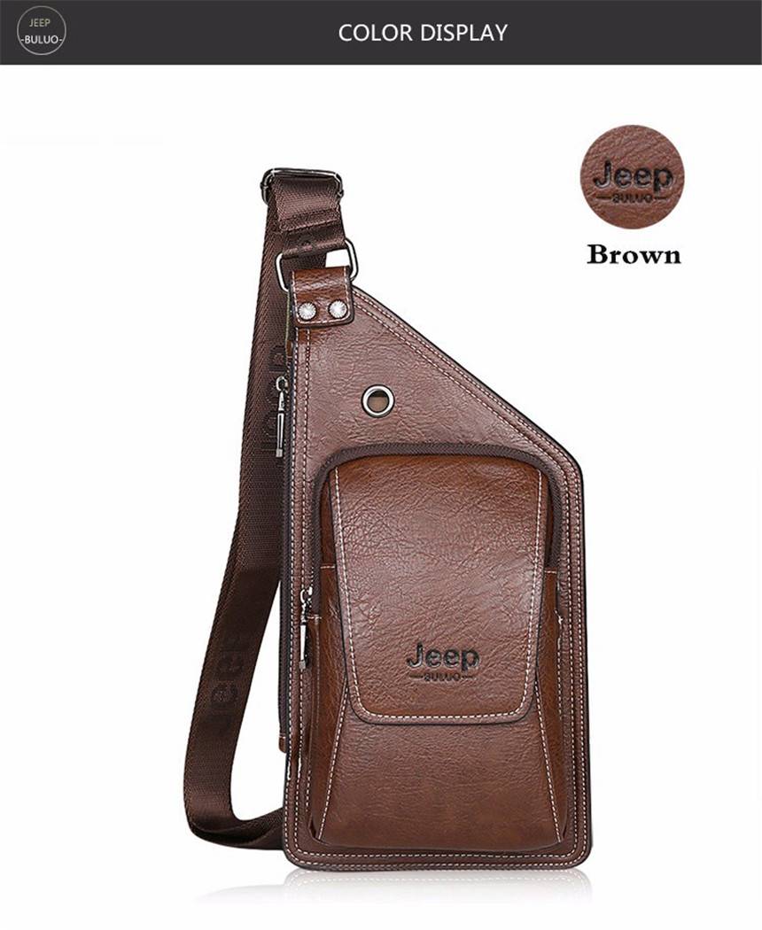 Cross-body Leather Chest Bag for Young Men