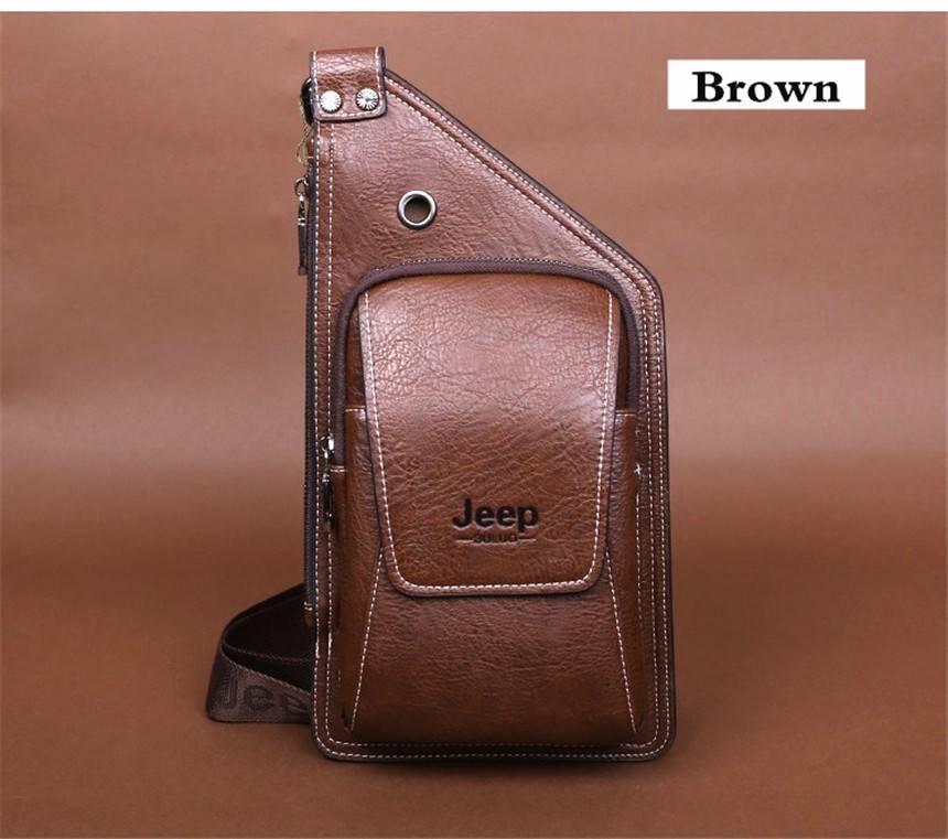 Cross-body Leather Chest Bag for Young Men