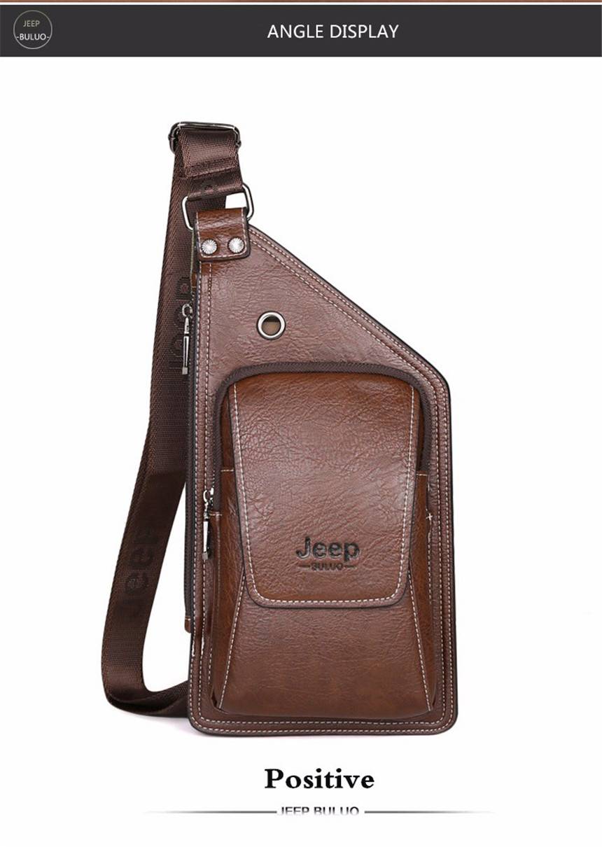 Cross-body Leather Chest Bag for Young Men