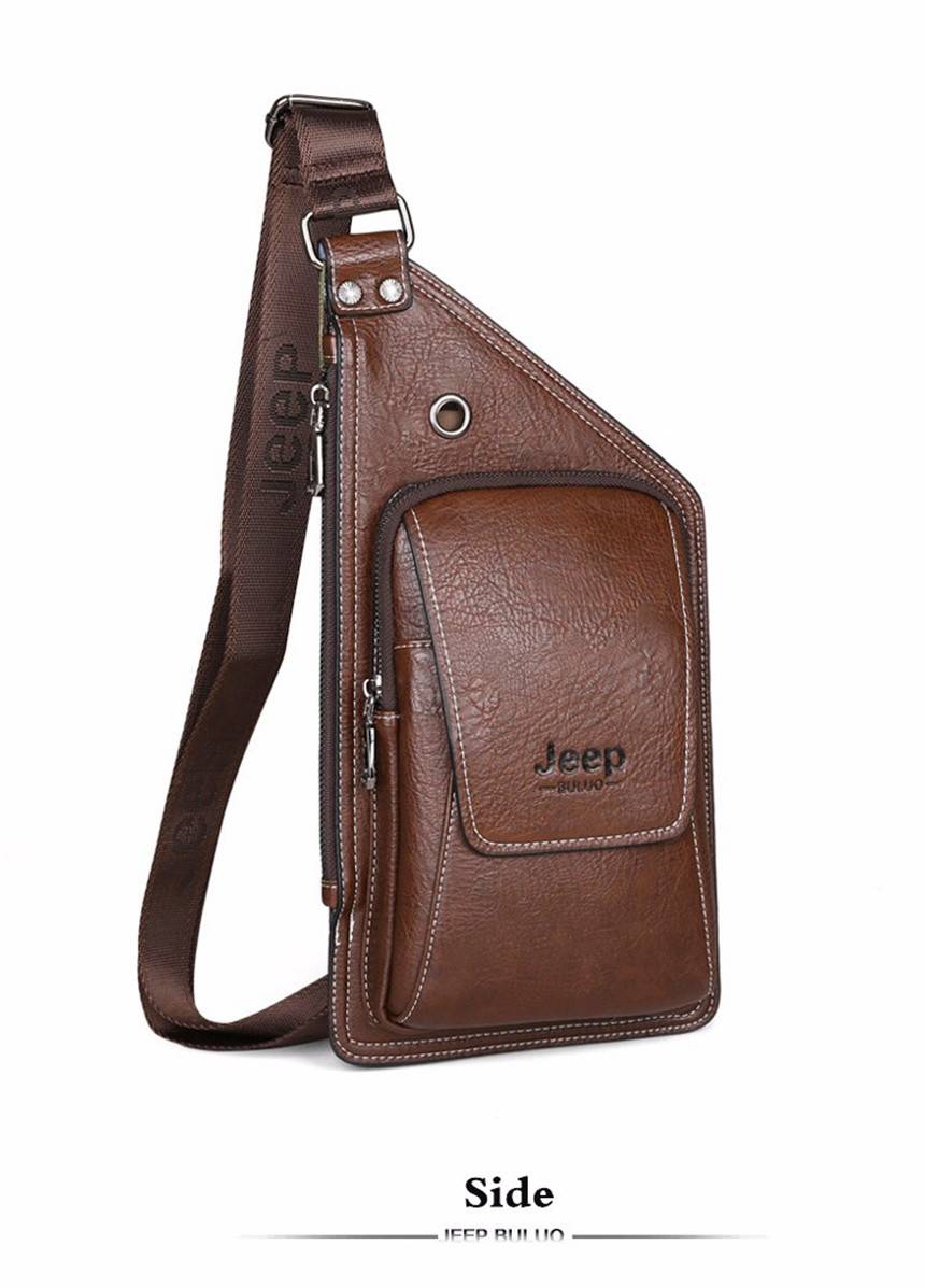 Cross-body Leather Chest Bag for Young Men