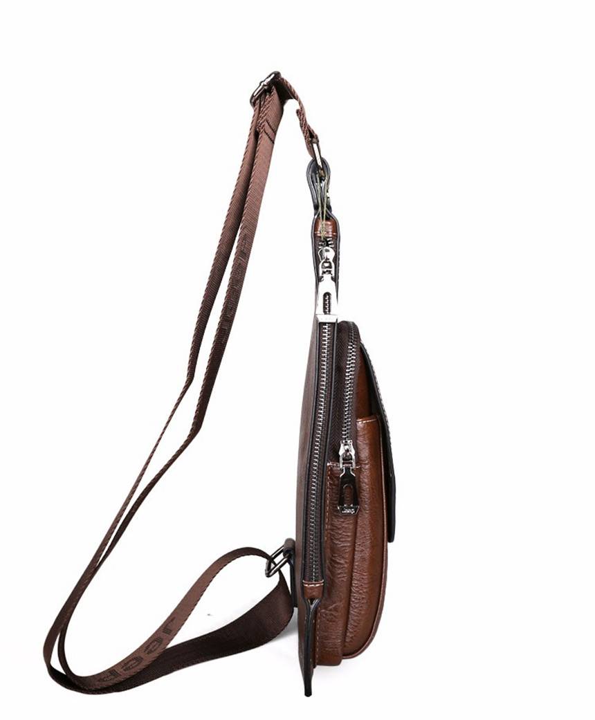 Cross-body Leather Chest Bag for Young Men