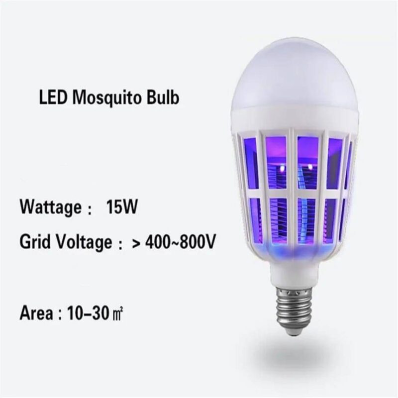 2-in-1 LED Mosquito Killer Bulb 15W Silent Chemical-Free 2-in-1 LED Mosquito Killer Bulb 15W Silent Chemical-Free - Covering area