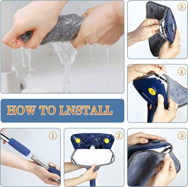 360 Twist Rotatable Mop Triangle Auto-Squeeze Mop - How to install