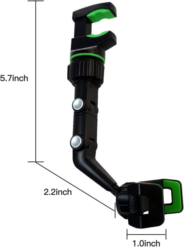 360° Universal Car Rearview Mirror Phone Holder Secur - Size guide