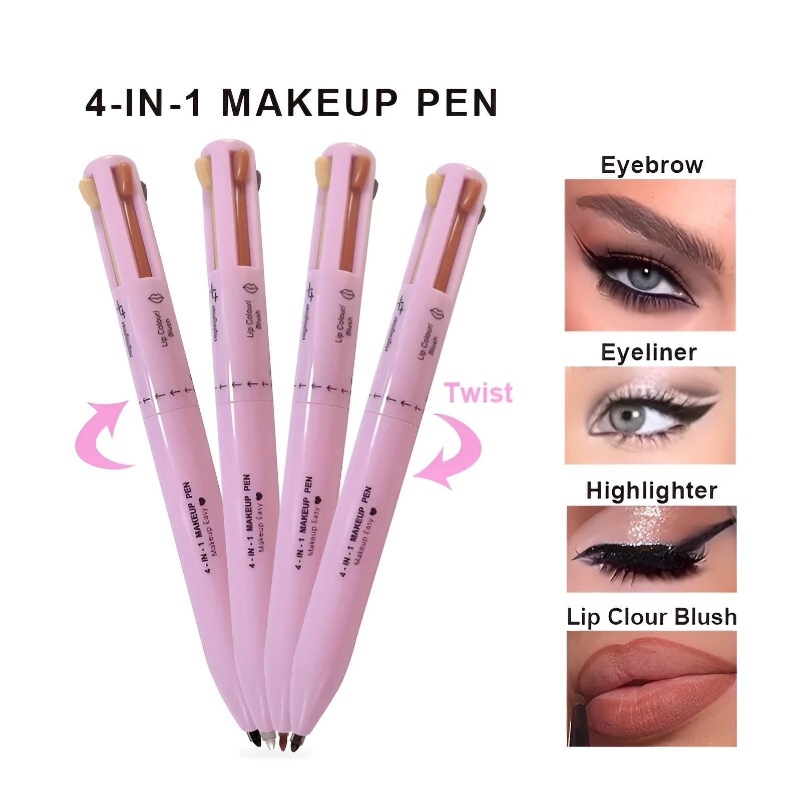 4-in-1 Makeup Pen Waterproof Eyeliner Brow Shadow 2025 - Main full view