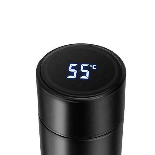 500 ML Thermos Water Bottle LED Display Blue Black - Main view