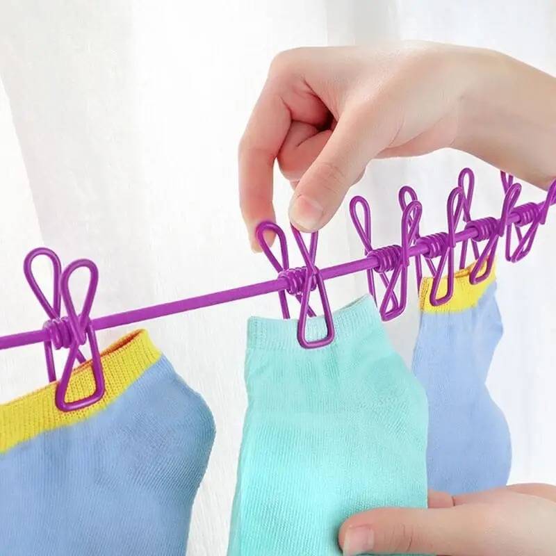 Brand Bytes Portable Drying Rope 12 Clips Travel 2025 - Easy to fix