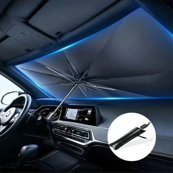 Car Windshield Umbrella Sunshade with UV Protection Car Windshield Umbrella Sunshade with UV Protection - Inside view using in car