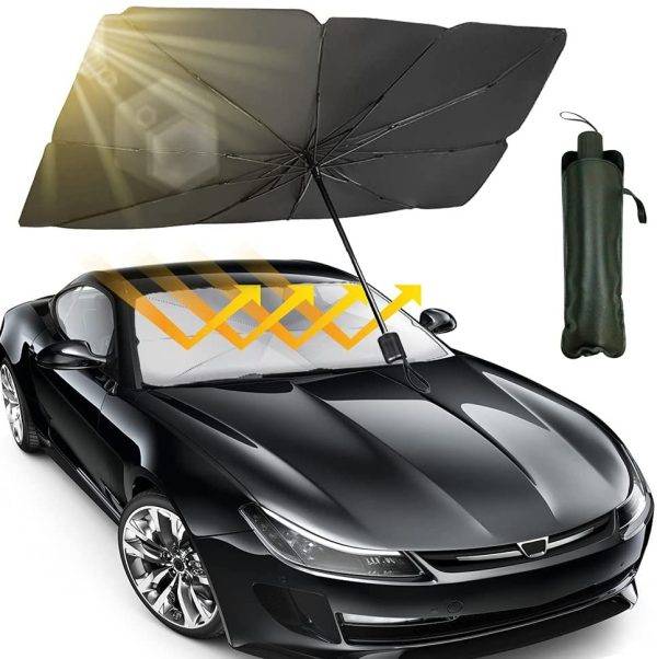 Car Windshield Umbrella Sunshade with UV Protection Car Windshield Umbrella Sunshade with UV Protection - Using display