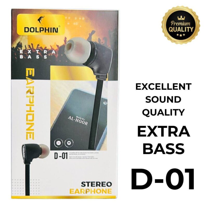 D-01 Handsfree Super Bass Elegant Earphones - Main full view