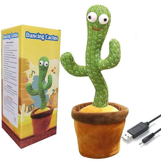 Dancing Cactus Toy Rechargeable Singing Kids - With charging cable