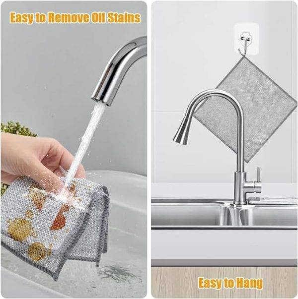 Dish Cleaning Cloth Set Durable Scratch-Free Scrubbers - Easy to remove oil stains
