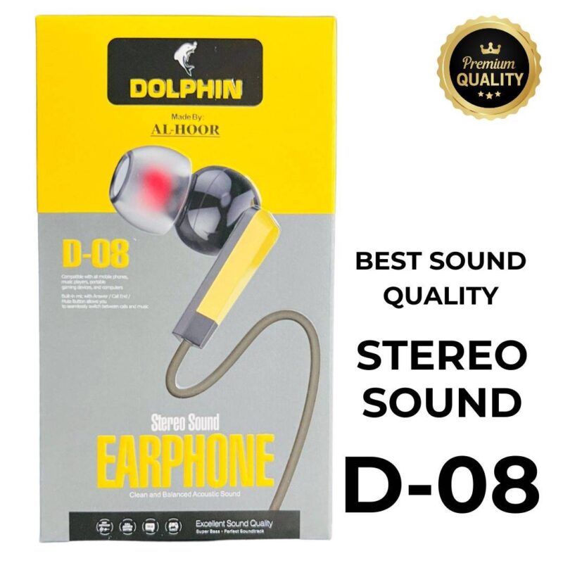 Dolphin D-08 Handsfree Stereo Sound Noise-Cancelling Earbuds - Main full view