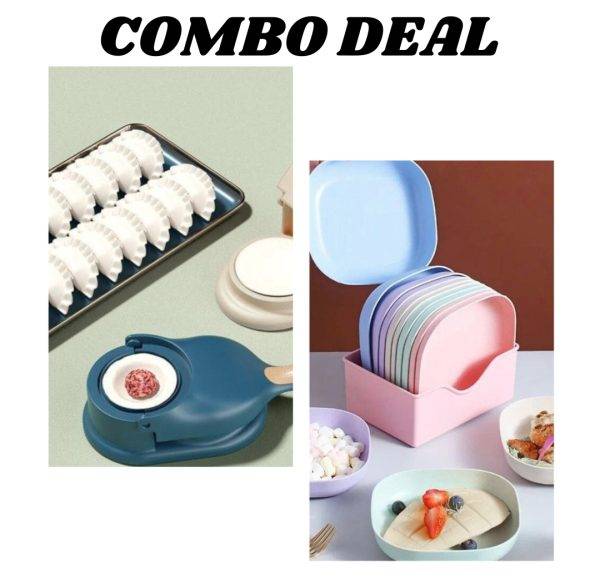 Dumpling Maker Plate Set with Samosa Press & Plates Dumpling Maker Plate Set with Samosa Press & Plates - Main view