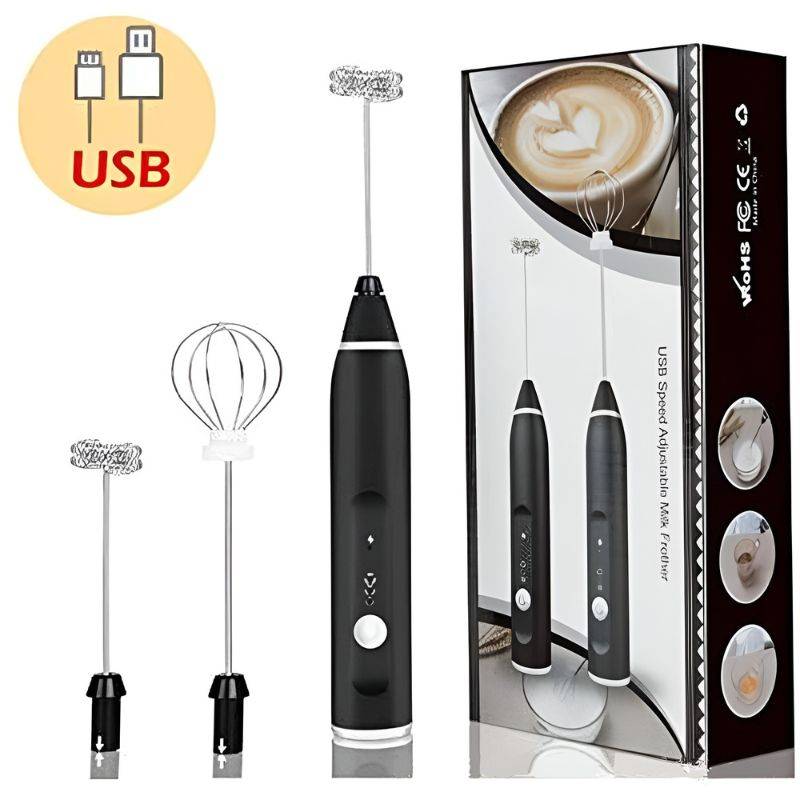 Electric Coffee Frother Egg Beater USB 3-Speed - Package includes view