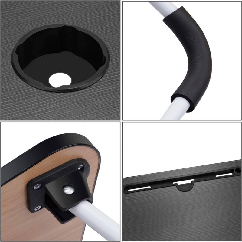 Foldable Black Laptop Table with Tablet Groove - Quality view