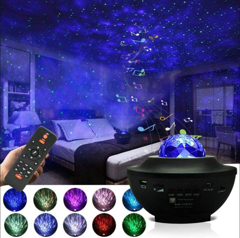 Galaxy Star Projector Lamp LED with Dual Speakers - Bedroom view