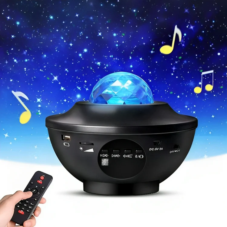 Galaxy Star Projector Lamp LED with Dual Speakers - Easy to use and carry