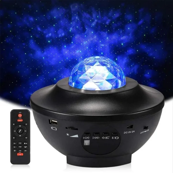 Galaxy Star Projector Lamp LED with Dual Speakers - Working display with remote
