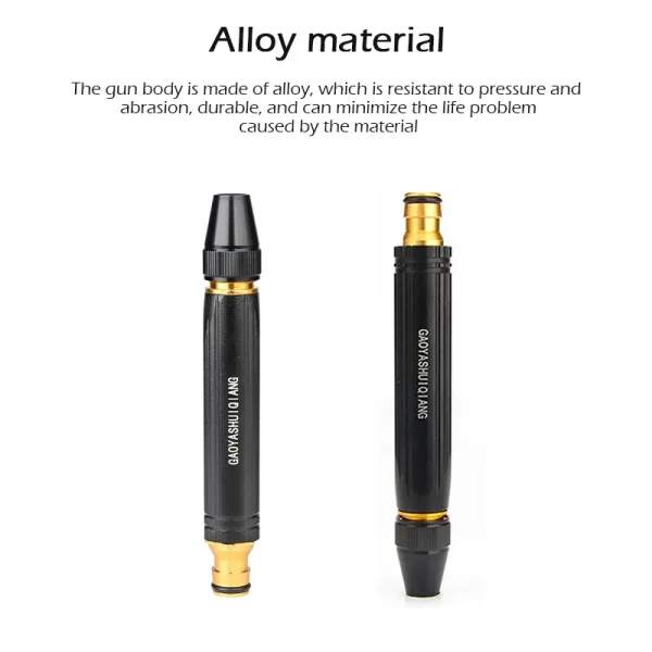 High-Pressure Brass Water Spray Gun Adjustable Nozzle - Made with alloy material