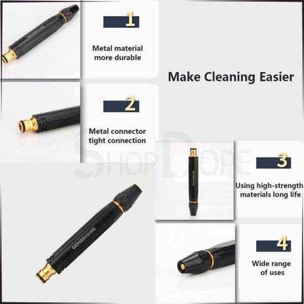 High-Pressure Brass Water Spray Gun Adjustable Nozzle - Three spray types