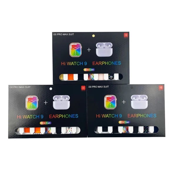 i30 Pro Max Smartwatch Earbuds Combo 11-in-1 - Display 3 boxes
