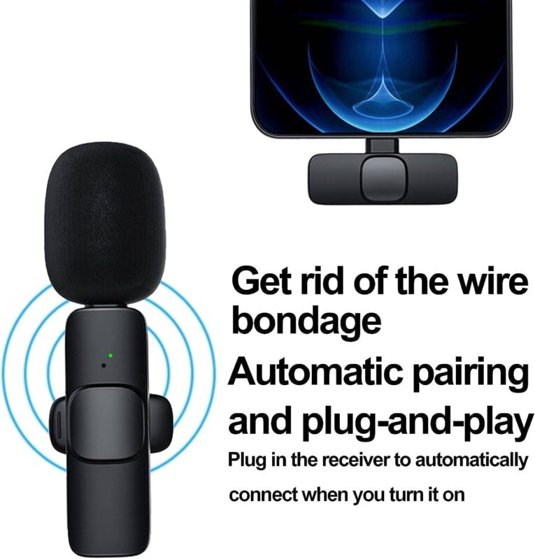 K9 Dual Wireless Lavalier Mic USB-C iOS 120m Range - Easy to use