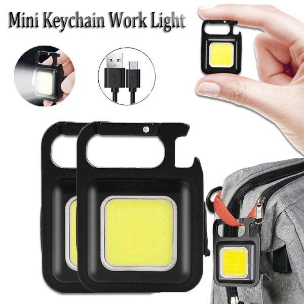 Keychain LED Flashlight 500 Lumens Mini COB Rechargeable - Main view