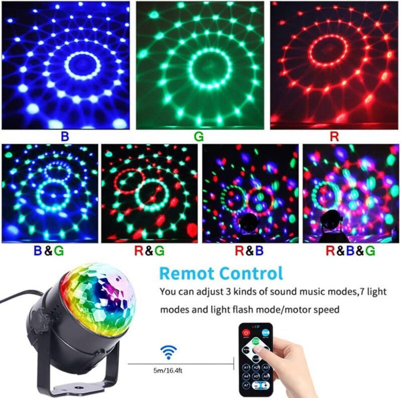 LED Disco Party Lights RGB Crystal Magic Ball 3W - Controling with mobile