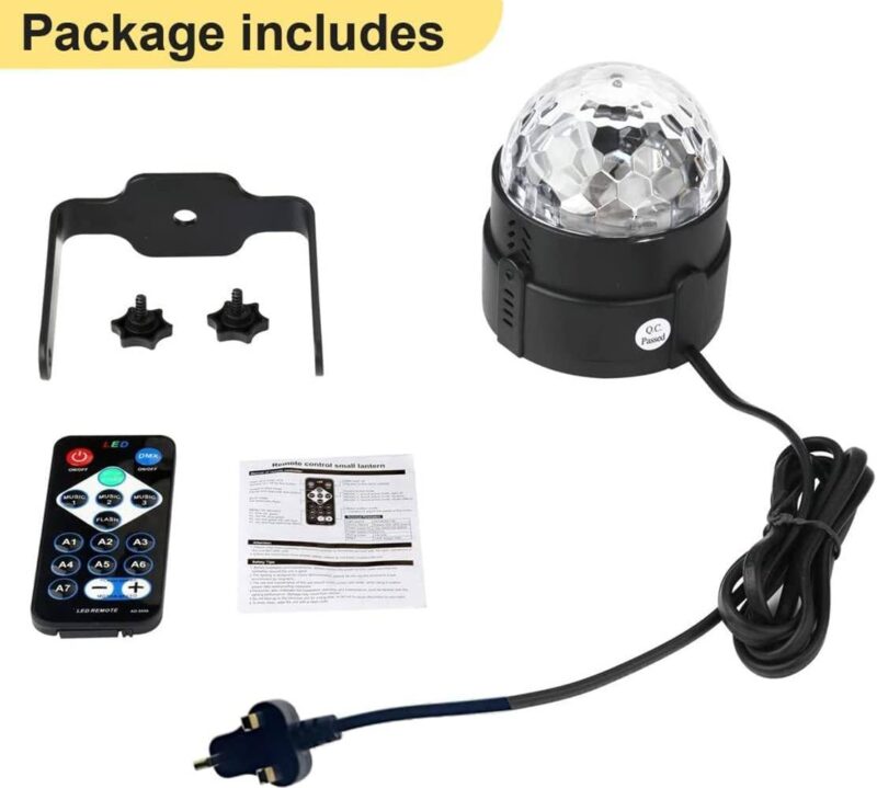 LED Disco Party Lights RGB Crystal Magic Ball 3W - Package view
