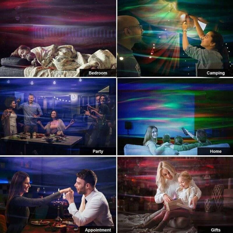 LED Starry Projection Light A7 with Remote Control - Display in different rooms