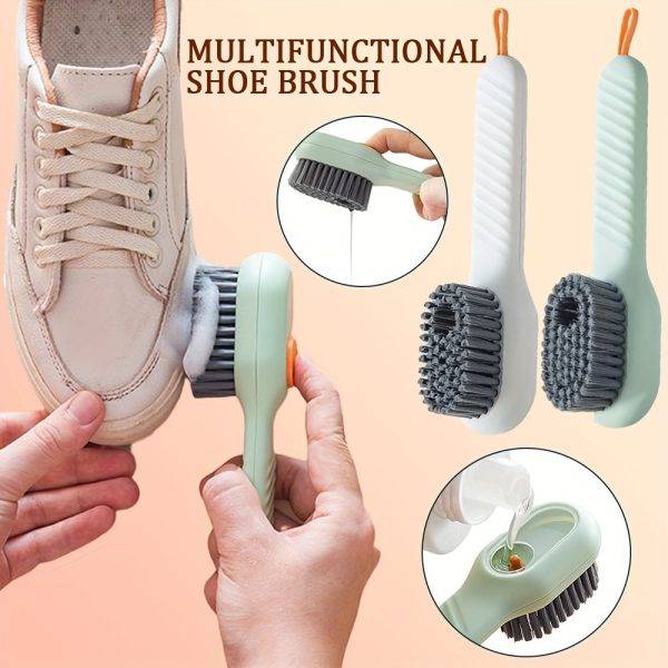 Liquid Dispensing Shoe Brush: Multi-Purpose Cleaning - Multifunctional