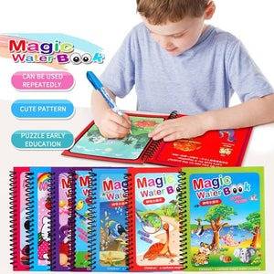 Magic Colouring Book Water Pen Mess-Free - Kids use it