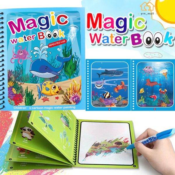 Magic Colouring Book Water Pen Mess-Free - Paint working view