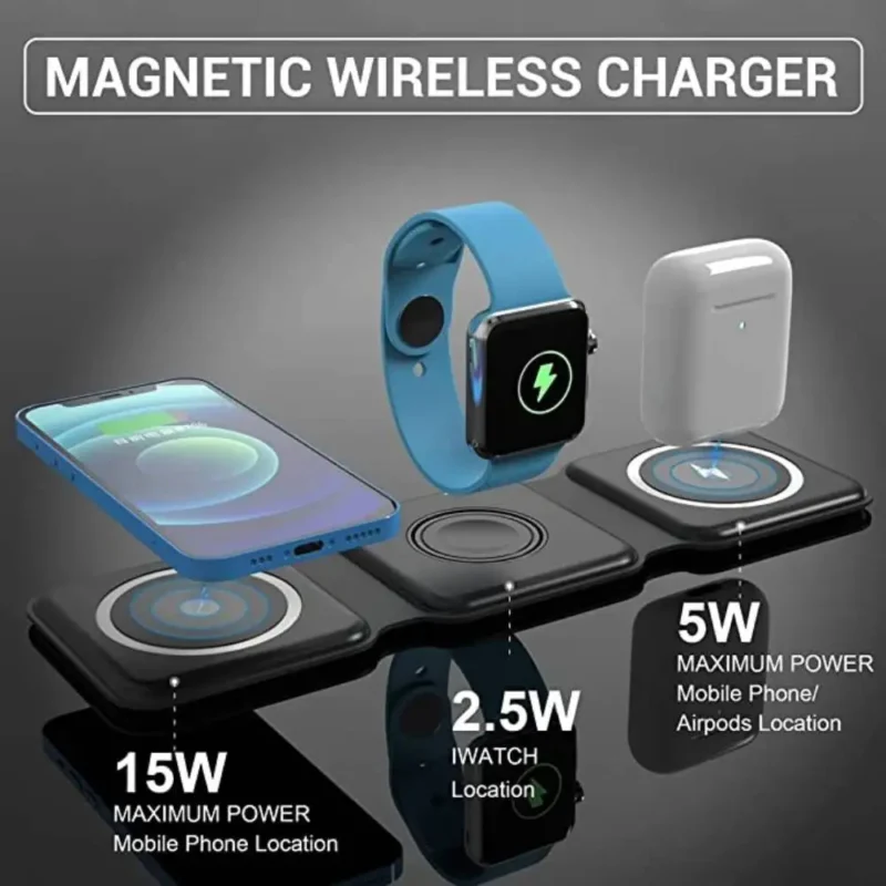 Magnetic Wireless Charger 3-in-1 Foldable 15W 2025 - Charging devices