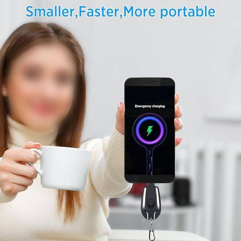 Mini Keychain Power Bank 1500mAh Compact Charger Mini Keychain Power Bank 1500mAh Compact Charger - Smaller and faster