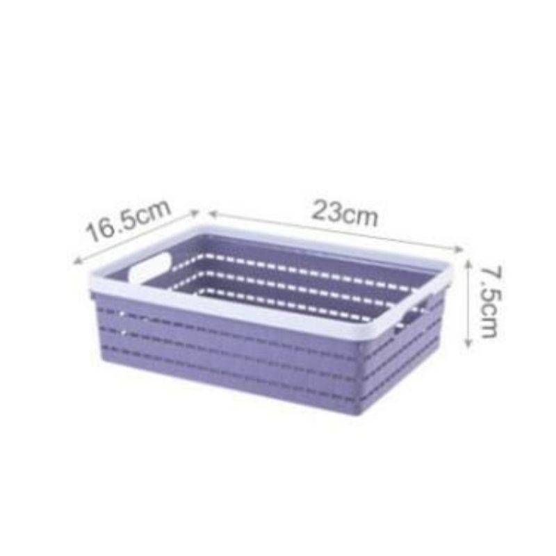 Multi-Purpose Storage Basket Woven Plastic Organizer Bin - Size view