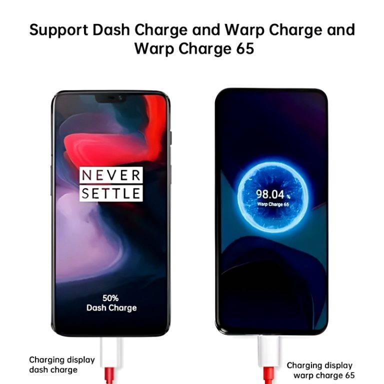 OnePlus 65W Warp Charger Adapter with Type-C Cable - Charging displays