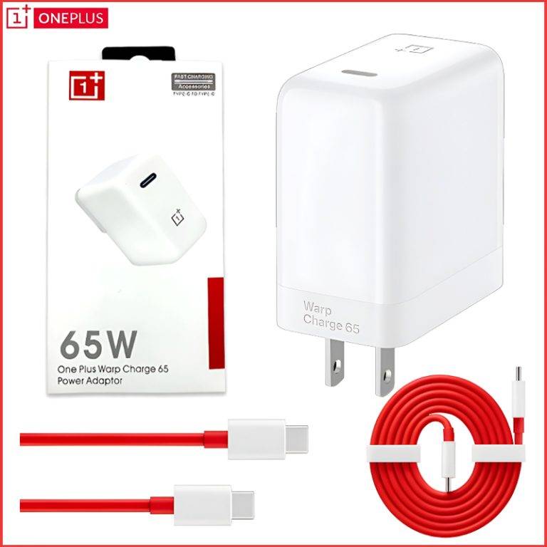 OnePlus 65W Warp Charger Adapter with Type-C Cable - Full display with packing