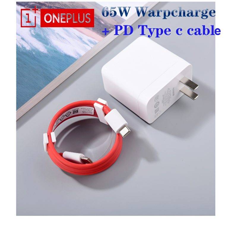 OnePlus 65W Warp Charger Adapter with Type-C Cable - With pd type c cable