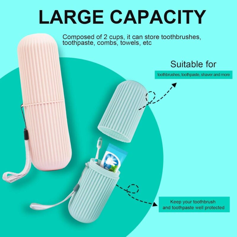 Portable Toothbrush Travel Case Toothpaste Holder Case - Large capacity view